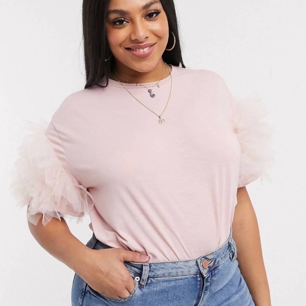 Fluffy Organza Ruffle Sleeve Shirt